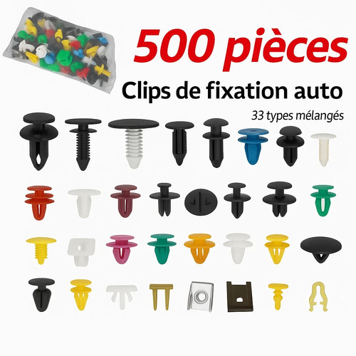 500x rivets fixation clips - 500x,