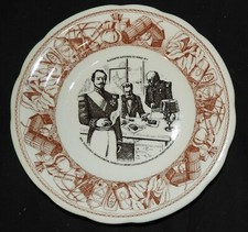 GIEN plate "Les créations Nicot" series "Plaisante history du tobacco