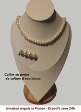 Collier en perle naturelle de culture bijoux femme fermoir Argent massif S925