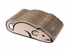 Griffoir pour chat en carton kraft forme souris à l’herbe à chat, 36 x20 x 12 cm