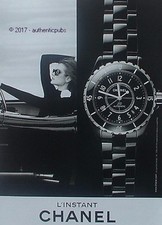 ADVERTISEMENT CHANEL WATCH J 12 AUTOMATIC 2015 FRENCH AD WATCH PUB RARE ADVERT
