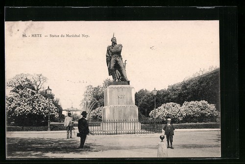 Cpa metz statue maréchal - metz,, du