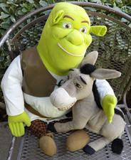 2004 Shrek 2 Jumbo Large Plush Hasbro Shrek & Donkey Set Collectible Toys