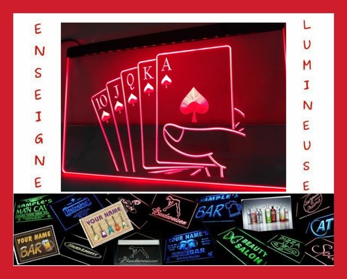 Panneau lumineux jeu poker - panneau,