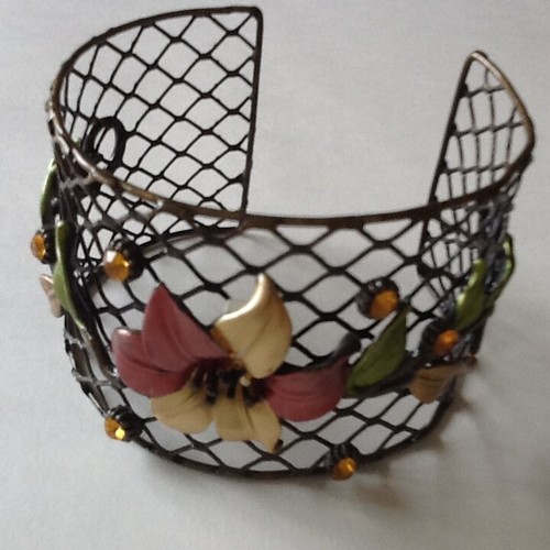 Bracelet rigide grillagé - , à