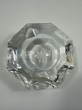 Vintage Val St. Lambert Crystal Glass Cendrier Octagonal Ashtray Signed c.1965