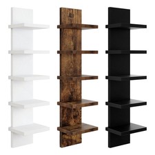 Étagère Murale En Bois Cinq Niveaux Meuble de Rangement Vertical Bibliothèque