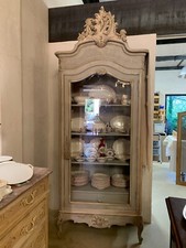 VITRINE VAISSELIER LINGÈRE  ROCAILLE PROVENÇAL  LOUIS XV PATINÉ A L'ANCIENNE