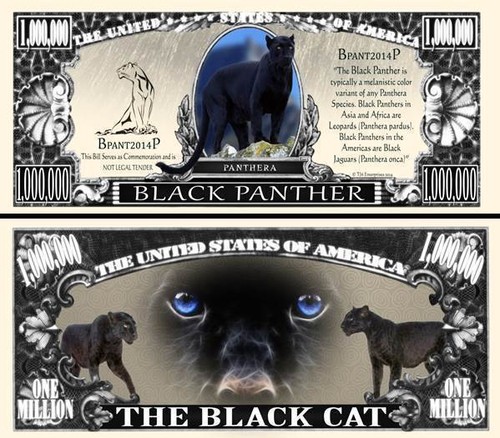Panthere noire billet - billet, million