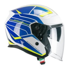 Casque Jet CGM 136S RNA Course Bleu Jaune Fluo Brillant