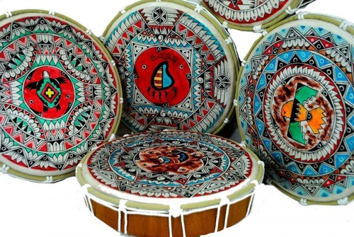 Tambourine artisanale style - tambourine,