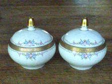 superbe duo de 2 boites avec couvercle en porcelaine scherzer bavaria germany