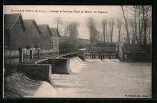 Old postcard Dreux, Vannages and Pont sur l'Eure at the Moulin des Osmeaux 