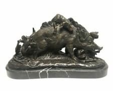 Sanglier Pris Par Des Chiens Bronze Wild Boar Taken By Dogs Prosper Lecourtier