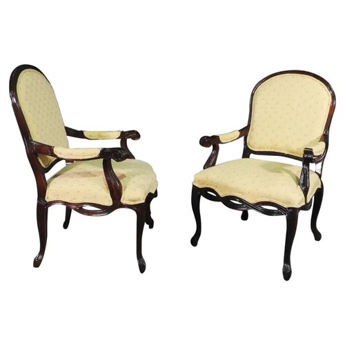 Pair dark mahogany - of, french