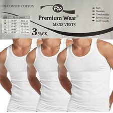 Men Vest 3 Pack 6 Pack 12 Pack Cotton Summer Tank Top Gym Plain Vests  S -3XL
