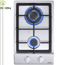 Cuisinière à gaz encastrable double brûleur en acier inoxydable d'occasion