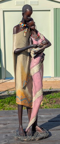 Statue couple africain avec - couple,