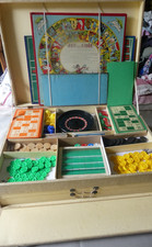Vintage Jice-Corlu GAMES Briefcase Antique Goose Game Plus Tintin Dwarf Yellow