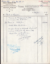 SAINT-AMAND-MONTROND (18) GRAVEL & SAND / B.T.P. "Pierre AUCOUTURIER" in 1957
