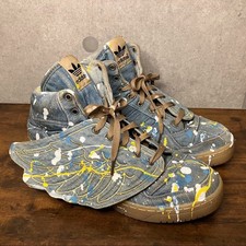Adidas Jeremy Scott Wings Denim V24621 Crash Paint Custom US 8.5 JS Rare Japan