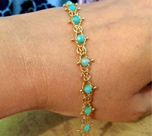 Plaqué amazonite bracelet - plaqué, or-amazonite-bracelet