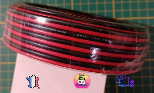 Câble speaker rouge noir - câble, x