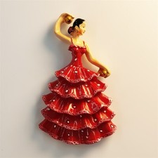 Spain Barcelona Flamenco Dancer Tourist Souvenir 3D Resin Fridge Magnet Craft