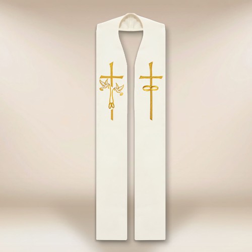 étole brodée mariage - brodée, «