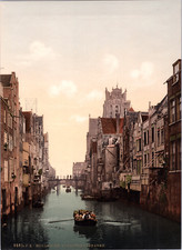 Nederland, Dordrecht. Voorstraatshaven. vintage print photochromie, vintage ph