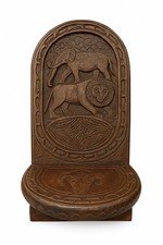 Chaise pliante Senufo sculptée à la main - Fauteuil africain vintage - Lion &...