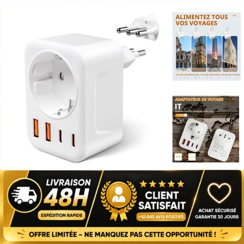 Adaptateur prise italienne - adaptateur,
