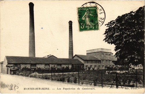 Cpa mantes les papeteries - papeteries, de