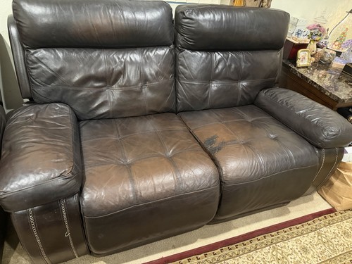 Leather recliner sofa - recliner, 3