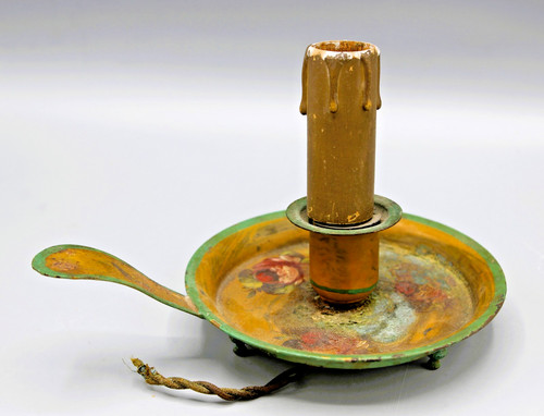 Ancienne lampe tole peint - en,
