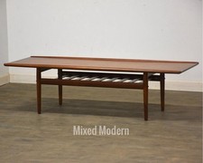 Grete Jalk Danish Modern Teak 63” Coffee Table