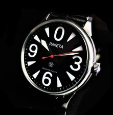 Vintage Watch USSR RAKETA Big Zero Black Dial Wristwatch Mechanism 2609.HA 19J