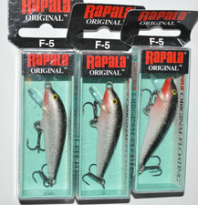 3 lures rapala f-5 s silver