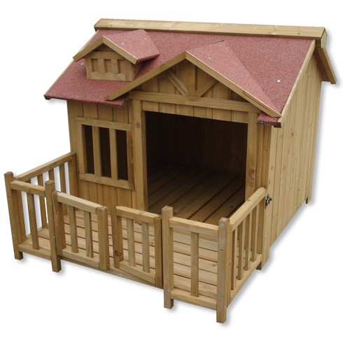 Niche pour chien luxe bois - chien,
