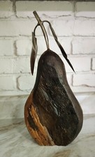 Deetjen & Meyer ? Solid Wood Two-tone Wooden Pear Pewter Stem & Leaves 12.5"