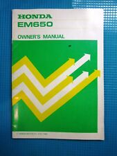 Honda EM650 Generator Owners Manual