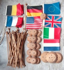 38 Anciens Petits Drapeaux Europe France  Royaume Uni Etats Unis Belgique Etc