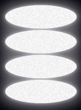 casque 4 bande moto reflechissant autocollant adhesif OVALE blanc