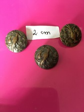 3 antique metal birds button 2cm