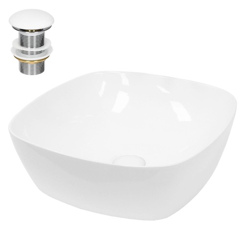 Lavabo blanc carré céramique