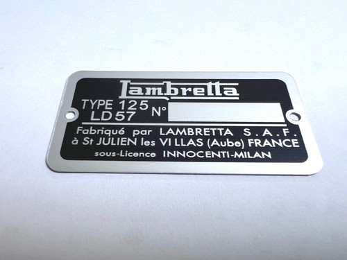 Plaque constructeur lambretta - plaque,