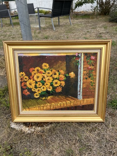 Huile sur toile bouquet - , de