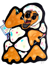 Acrylique carton 2021  40 x 30