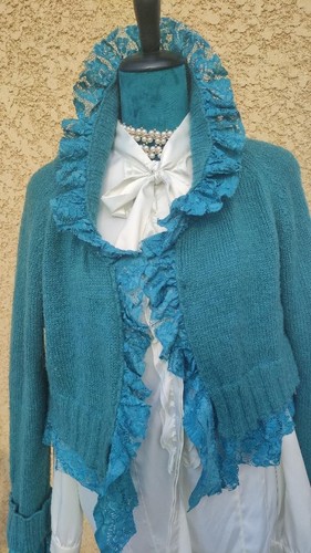 Gilet court dentelles mohair - dentelles,