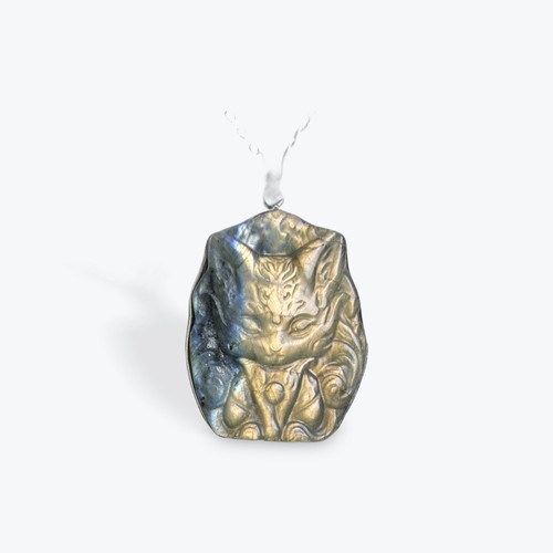 Pendentif renard labradorite - pendentif,